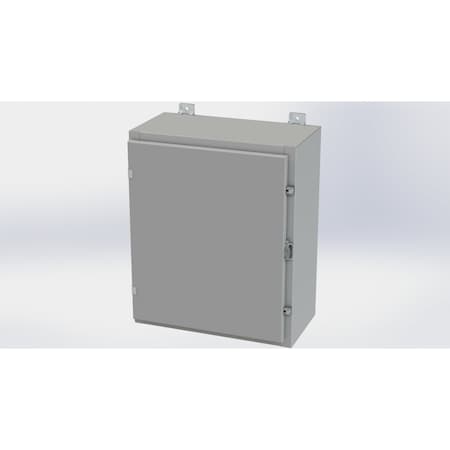 Saginaw Control & Engineering Clamps with Padlock Hasp Electrical Enclosures, 24 in H, 10 in D, 20 in W, NEMA 4, Carbon Steel SCE-24H2010LP